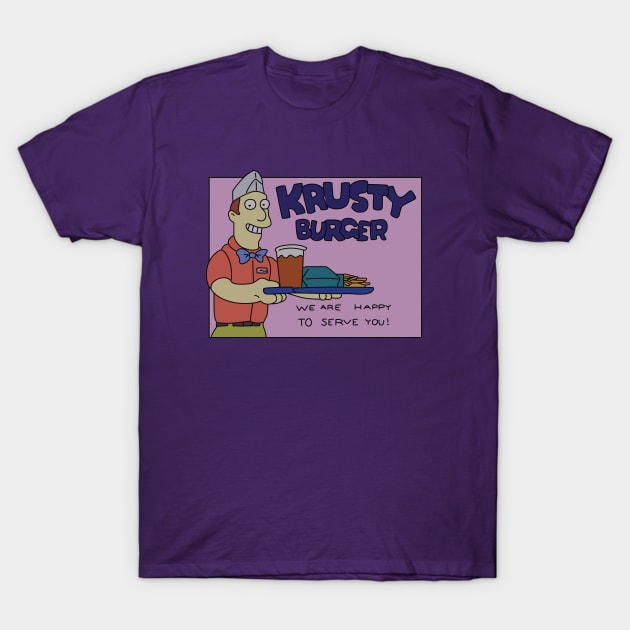 Krusty Burger Flyer T-Shirt by saintpetty